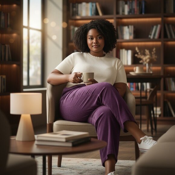 Charter Club Petite 12P Burgundy Pants 97% Polyester 3% Spandex Dry Clean Only - Picture 2 of 14